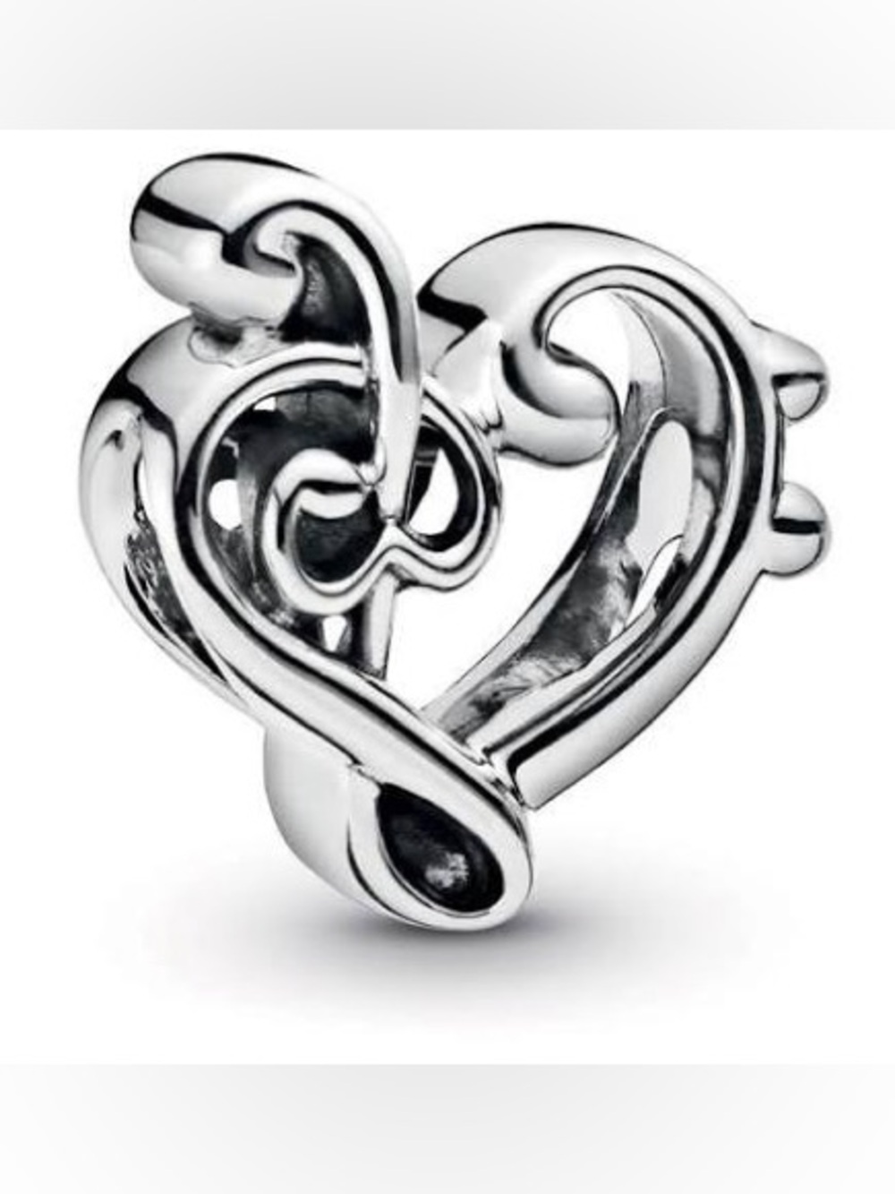 Pandora Silver Music Note Heart Charm